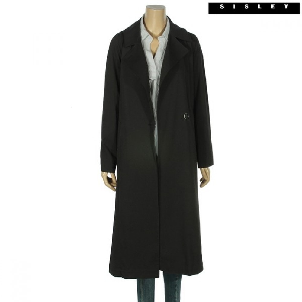 (シスレー) シスレービッグカラーフード付きロングコート SAJPA3141_BK