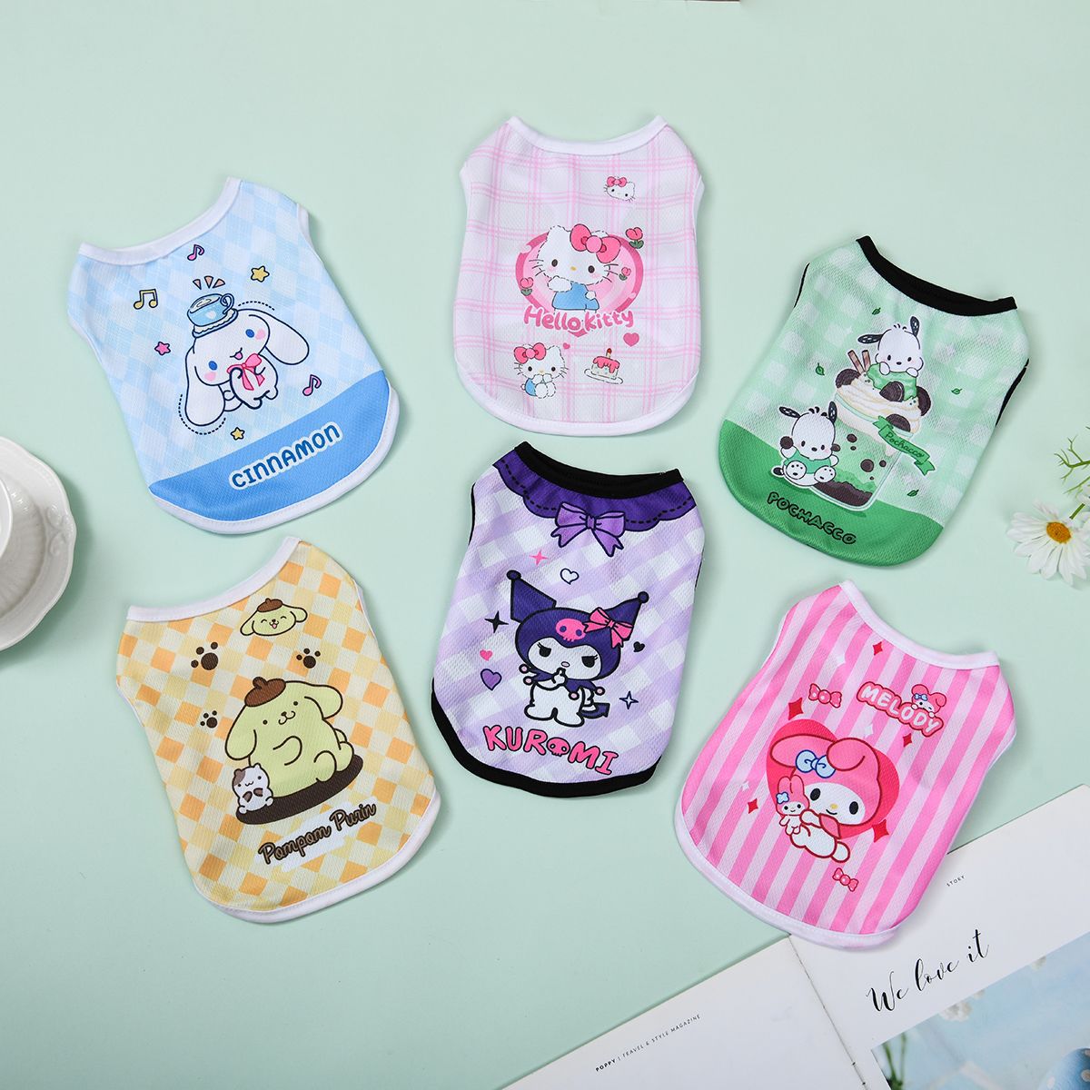 超人気 ペット かわいい チョッキ 洋風超萌猫犬 夏の涼しげ服 サンリオシリーズ キティ 通気服 オールシーズンウェア
