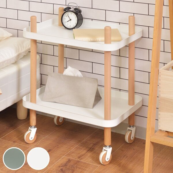 キャスターワゴン 2段 ナチュラルデザイン Sylph 幅50.5cm