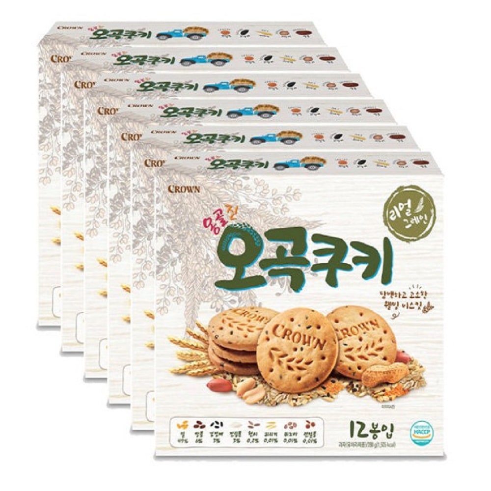 韓国-K MEAL-オンゴルジン五穀クッキー 288g 6パック 健康おやつ コーヒー 牛乳とデザート オフィス 学校 穀物クッキー-K FOOD渡韓ごっこ