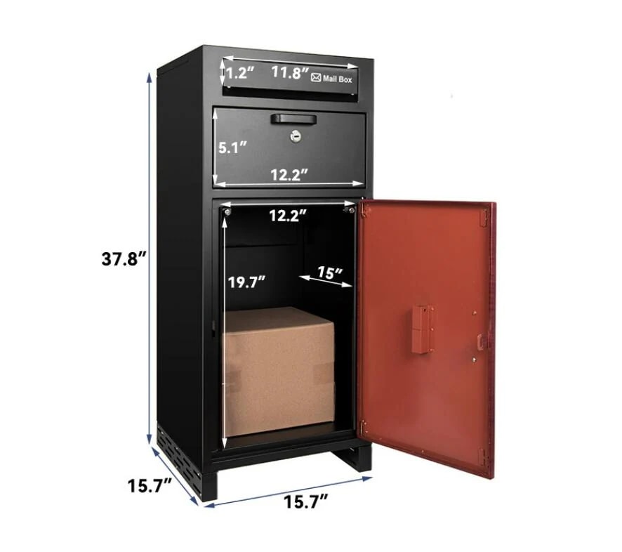 メールボックス 郵送郵便ポスト大型ドロップボックス 屋外宅配ロッカー鋼製小包宅配ロッカー メールボックス盗難防止ダブルドア屋外オールステンレス宅配キャビネット