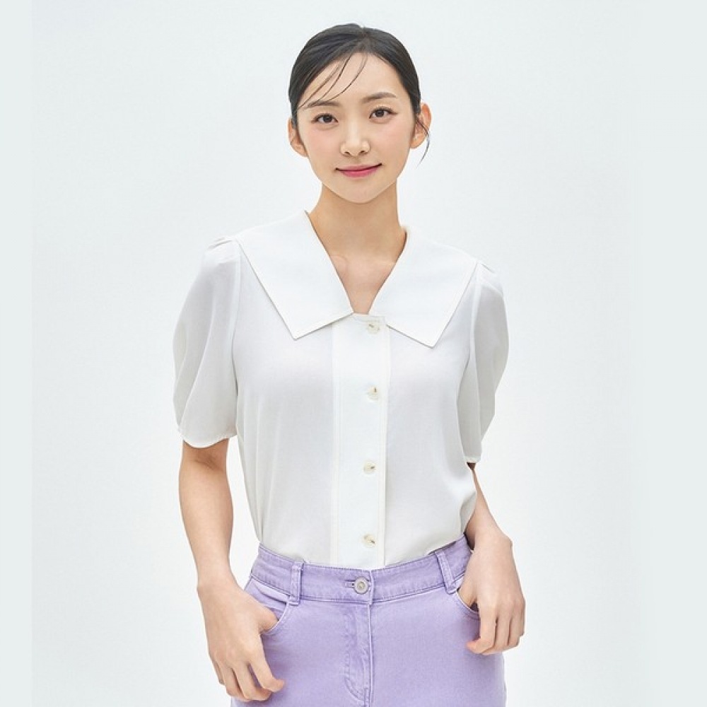 [ベスティヴェリ] ステッチカラーハーフブラウス (BIBAF7409)