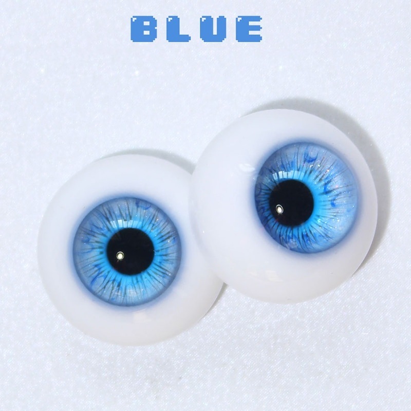 BJDドールアイ レジンアイ ブルー 人形用樹脂眼 真人風 普通/三白眼 12mm/14mm/16mm/18mmサイズ