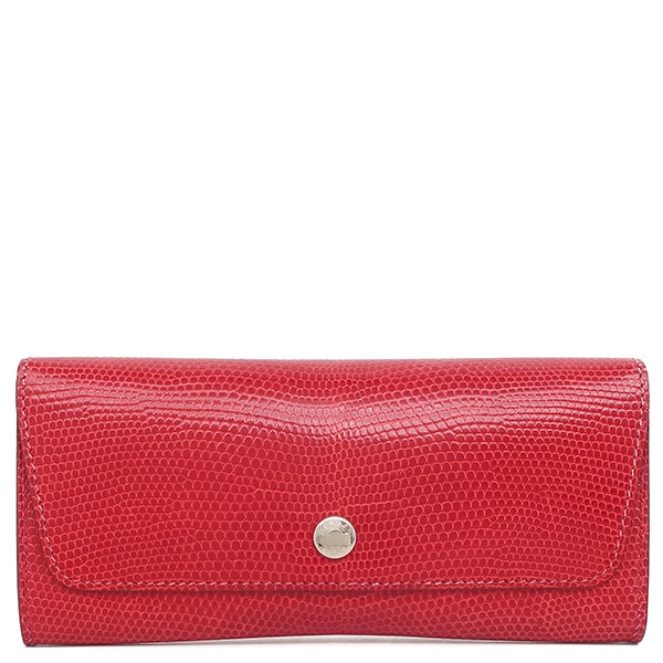 エルメス メガネケース フラップ アイ グラス ケース リザード レッド系 シルバー金具 赤 アイウェアケース F刻印【中古】