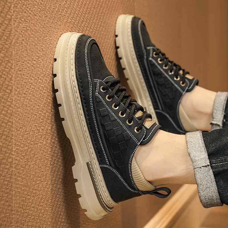 【本日限定】ファッション 春 夏 秋 冬 メンズ 男性 シューズ 靴 おしゃれ かっこいい モテる 紳士靴 秋 黒 厚底 ビジネス フォーマル カジュアル 革靴 ミッド トップ ワーク シューズ メン