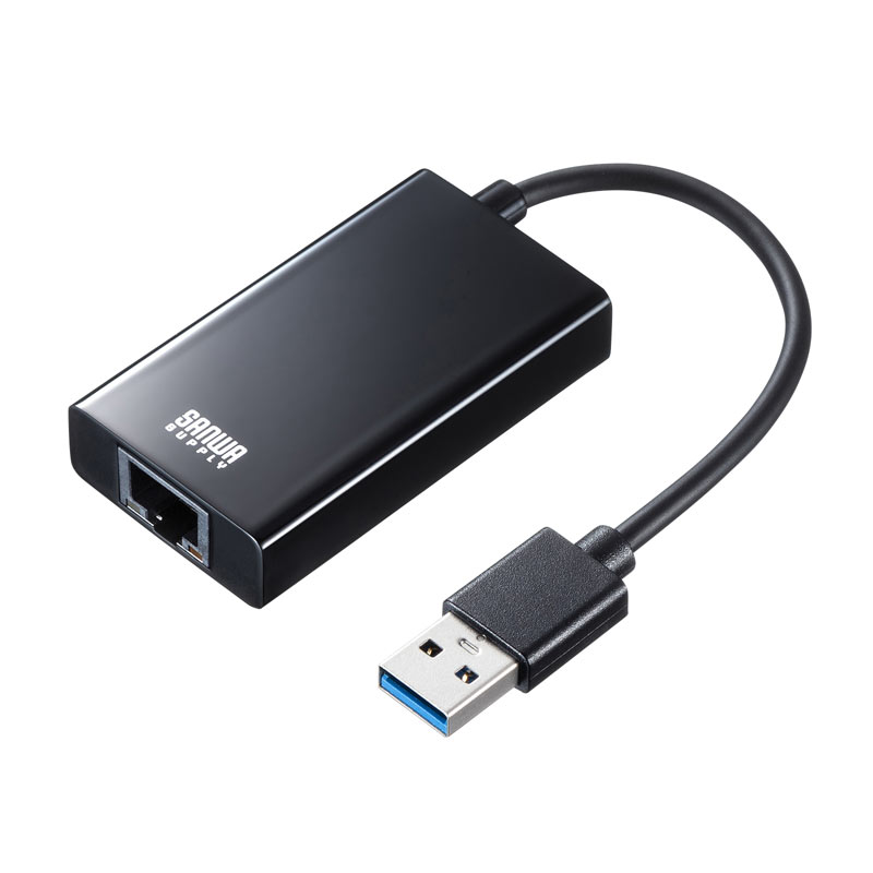 （まとめ買い）有線LANアダプタ USB A Gen1-LAN変換 USBハブ付き Gigabit対応 ブラック USB-CVLAN3BKN [x3]