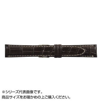 MIMOSA（ミモザ） 時計バンド クロコマット 18mm ブラウン/ホワイトステッチ （美錠:銀） WRM-BW18
