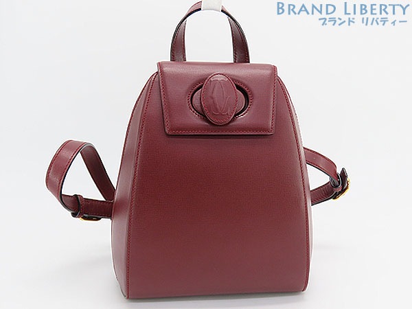 美品カルティエヴィンテージマストドゥカルティエターンロックリュックサックボルドーL1000215