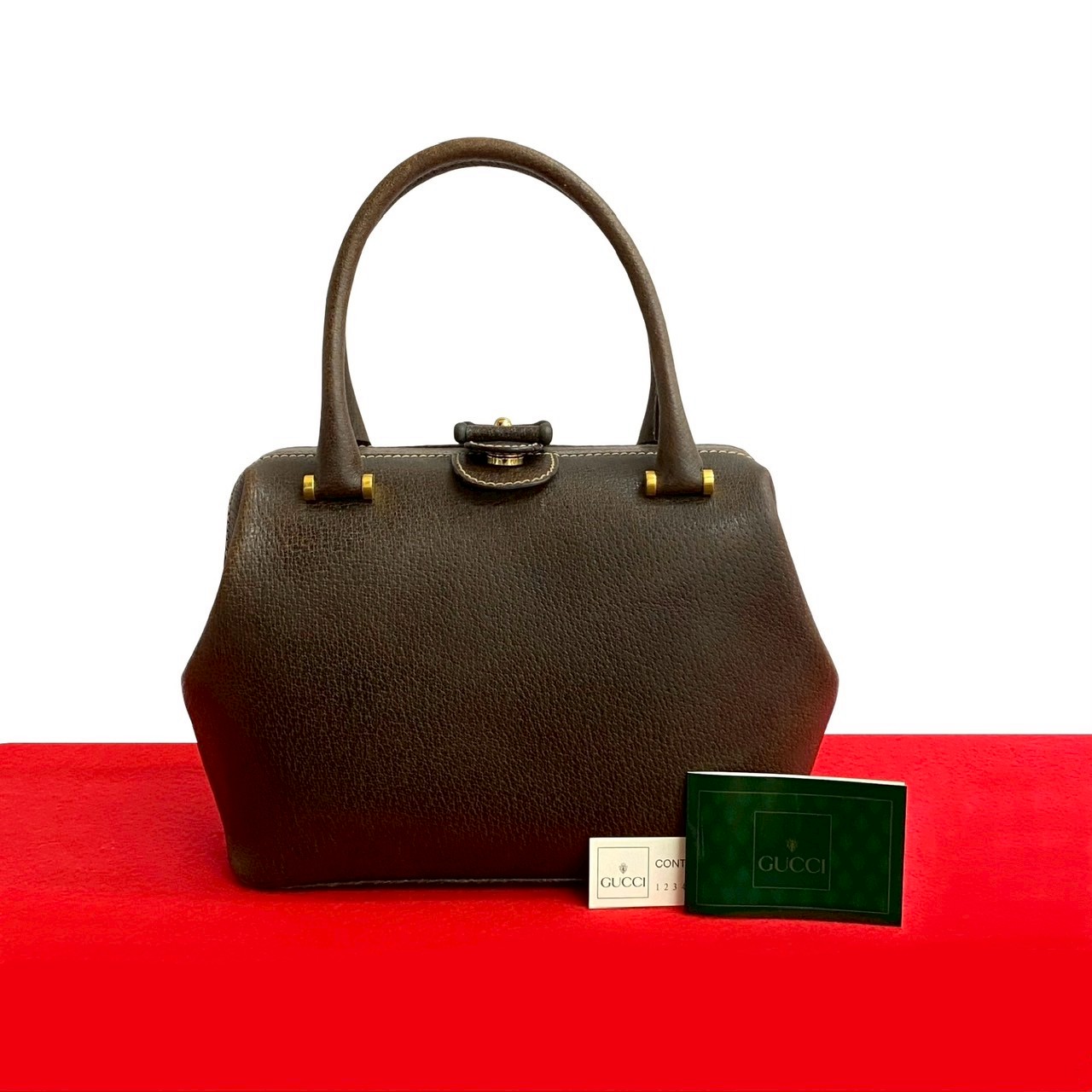 ヴィンテージハンドバッグ レザー ブラウン 28371