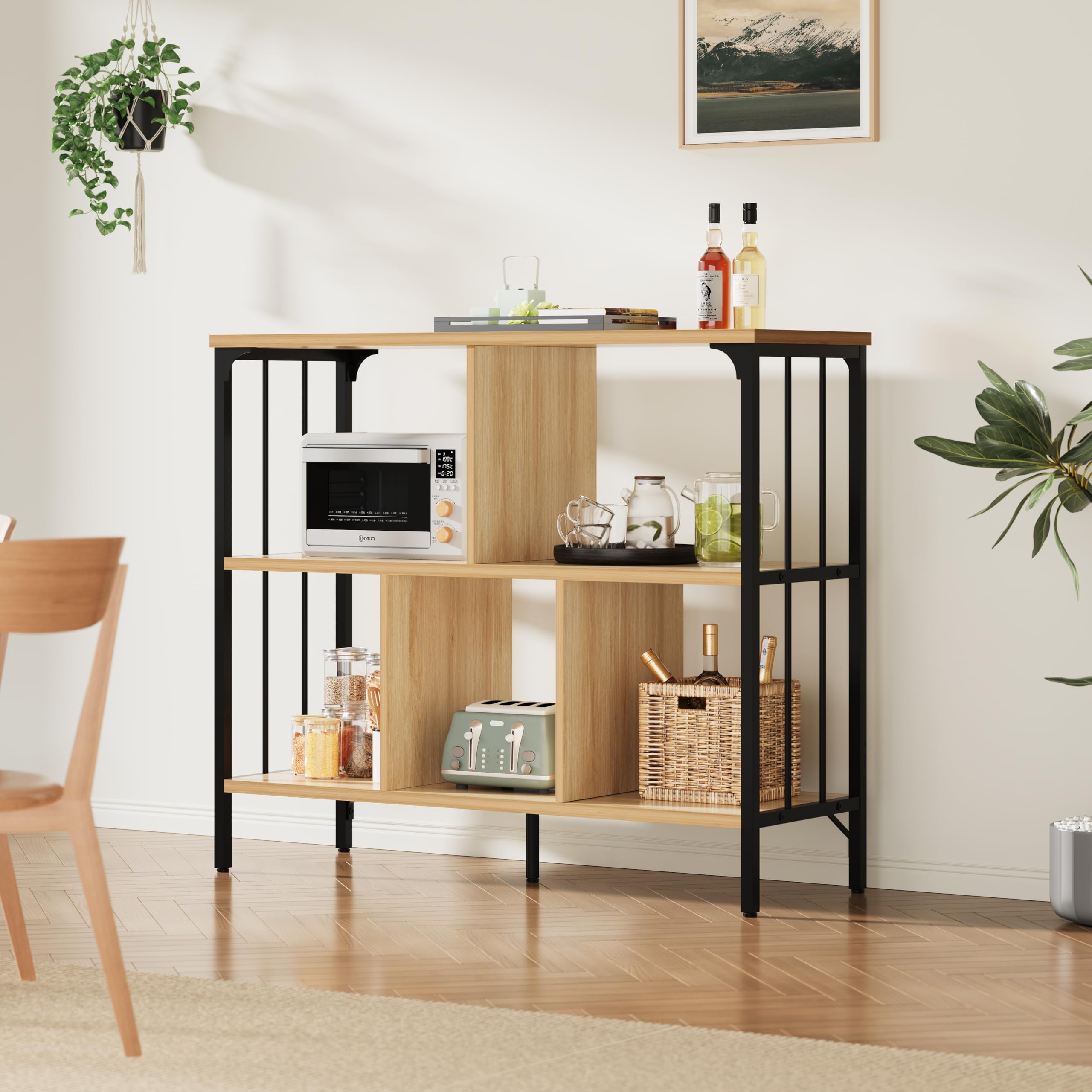 IBF オープンラック 収納 ラック 本棚 オープンシェルフ 棚 おしゃれ リビング 飾り棚 シェルフ 木製 3段 5マス 整理棚 たな 省スペース 多用途 在宅 シンプル レコードプレーヤースタンド