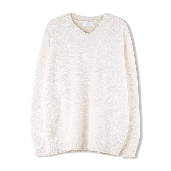 メンズソフトモヘアアンゴラVネックニットTシャツ SG-KN-Q029-ディープグリーン