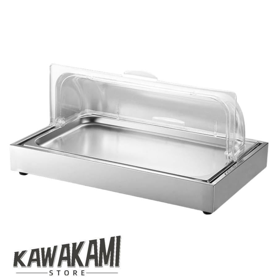 ステンレス製フードプレート ビュッフェサーバー フードディスプレイセット 冷食トレイ ディスプレイケース 54*34*25cm フード鮮度保持 刺身/シーフード/寿司/ア