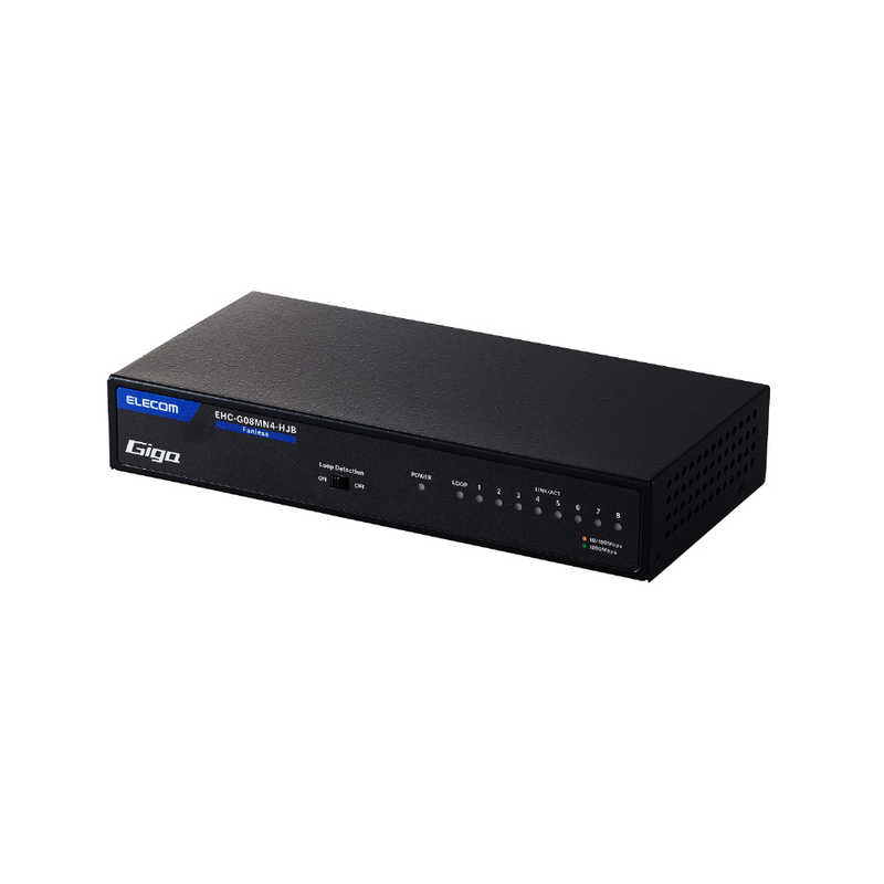 エレコム　ELECOM　スイッチングハブ [8ポート /1Giga対応 /電源内蔵] メタル筐体 ブラック　EHC-G08MN4-HJB