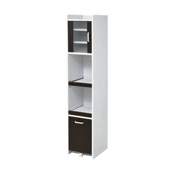 JKプラン すきま 隙間収納 キッチン 幅32.5 奥行42.5 高さ161 FKC-1532-WHDB ホワイトダークブラウン