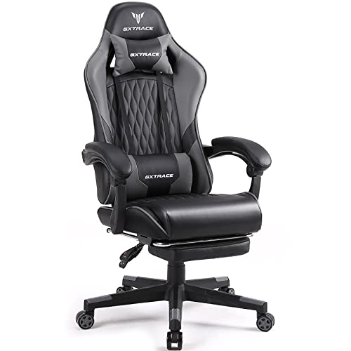 GXTRACE ゲーミングチェア PCゲーミングチェア ゲーム用チェア リクライニング アームレスト ヘッドレスト ランバーサポート オットマン オフィスチェア デスクチェア パソコンチェア 椅子 (