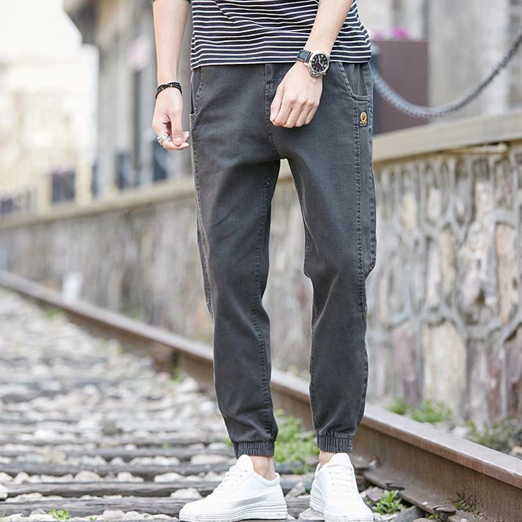 ヒップホップ アンクルパンツ デニム メンズ パンツ テーパードパンツ ジョガーパンツ リラックス ジョガーパンツ ロングパンツ ストリート系 アンクル丈 デニムパンツ