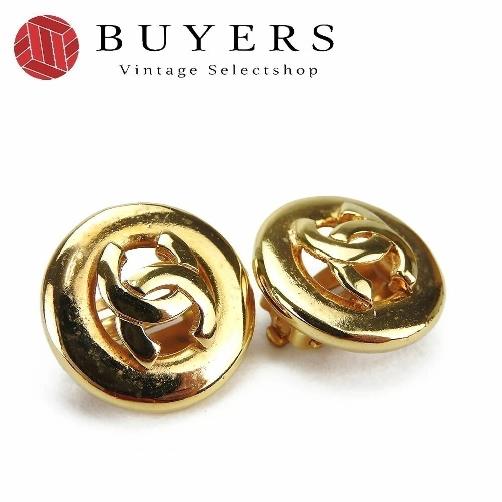 中古 シャネル ココマーク イヤリング メッキ ゴールド アクセサリーCHANEL 小物 GP レディース 女性 箱付 accessories Earrings coco【中古】
