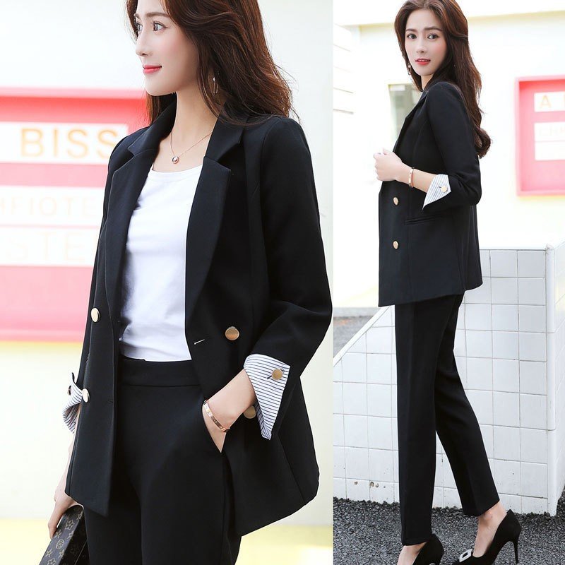 面接転職大人働くスーツストレッチ洗えるパンツスーツビジネスセット夏通勤OL通勤服オフィス