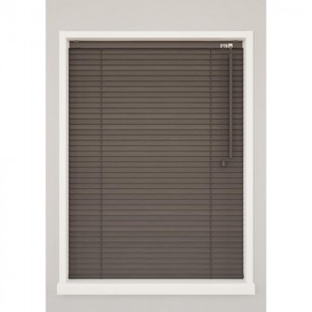 ウッドブラインド ポール右操作（50cm） 25mm幅 幅33cmx高さ183cm グレージュ/TW-4512