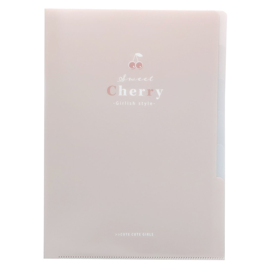 ポケット クリアファイル ラテカラー 5インデックス クリアホルダー スイートチェリー 女の子向け カミオジャパン 21ss グッズ シネマコレクション オフィス用品