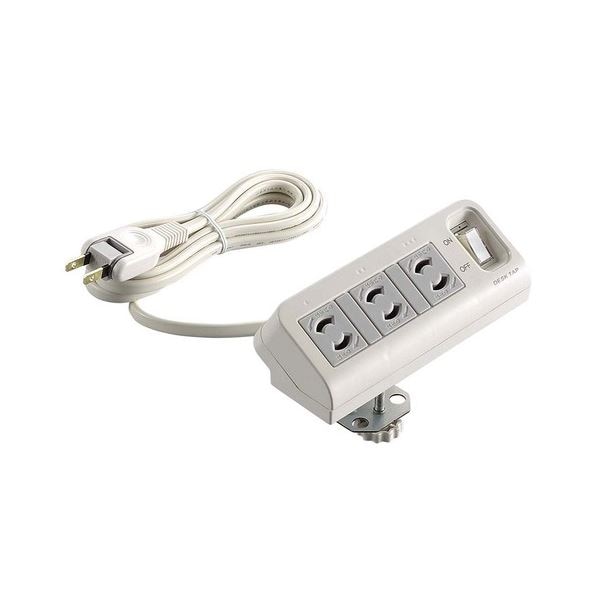 (まとめ) エレコム 集中スイッチ付デスクタップ2P・3個口 T-DK2320CBS 1個 (×10セット)