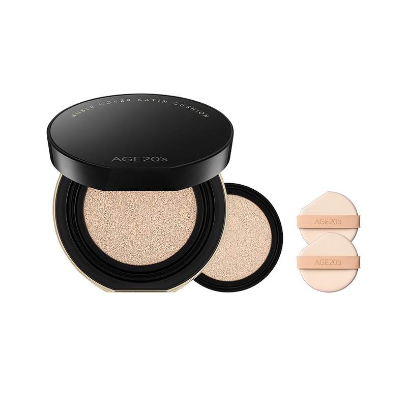 本品+詰め替え)エイジツウェニスノーブルカバーサテンクッション12g本品+詰め替え+パフ2枚（SPF40+PA+++）