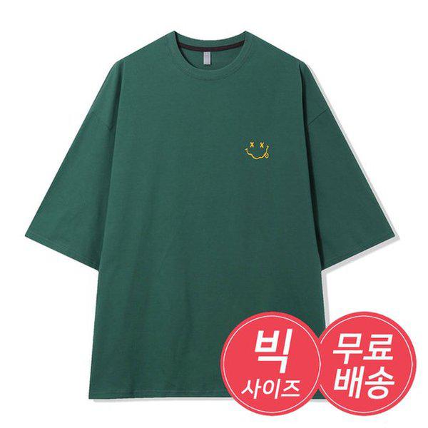 メンズグッドスマイルラウンド半袖Tシャツ AC-TSH-Q028-グリーン
