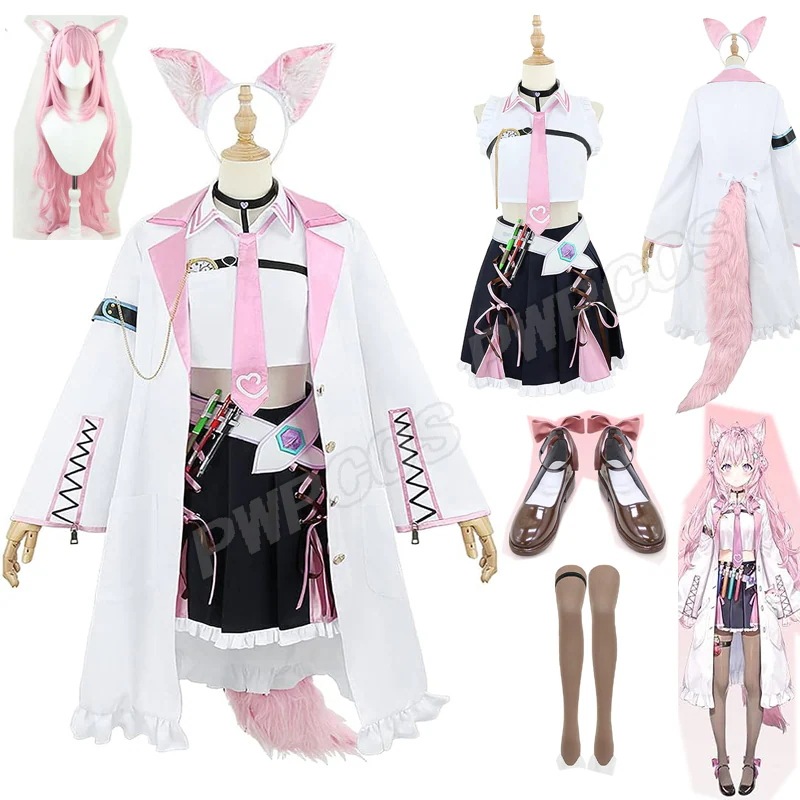 即納　博衣こより コスプレ衣装 ウィッグ しっぽ 髪飾り 小道具付き バーチャルYouTuber VTuber ホロライブ六期生 新衣装 風 ユニフォーム グッズ 制服 アニメ 舞台演出服