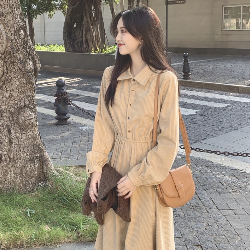 韓国デザイン秋物新作可愛いガーリーおしゃれワンピース