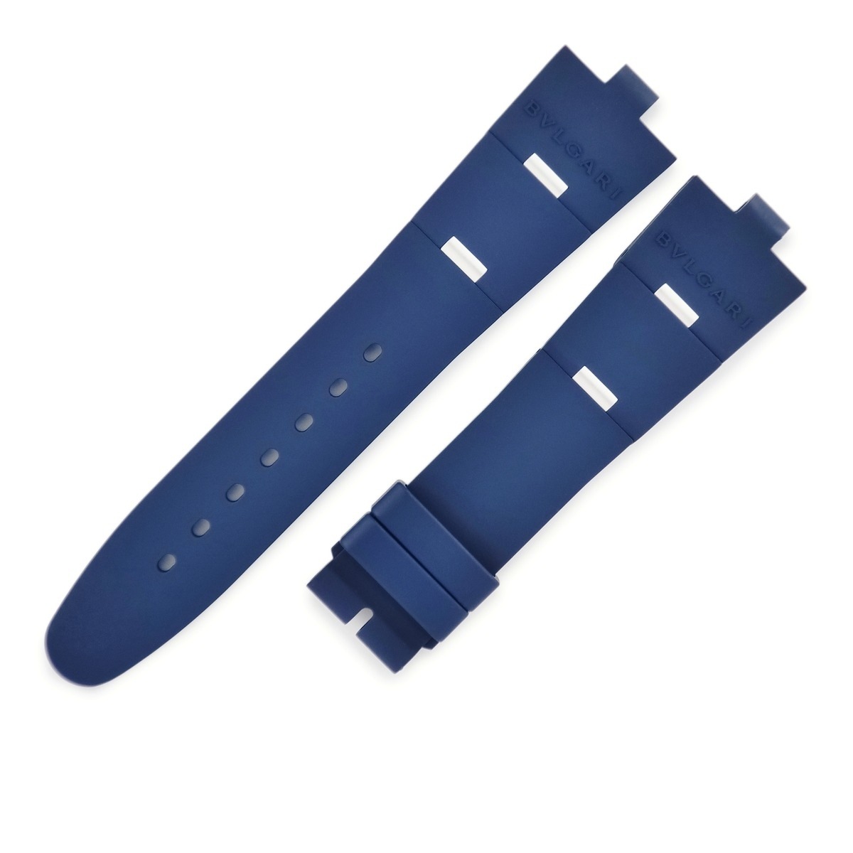 ブルガリ BVLGARI 腕時計パーツ アルミニウム用 ラバーバンド Mサイズ ラバー ネイビー 純正 新型 ベルト 替え ストラップ 22ｍｍ ネイビー 紺 【中古】