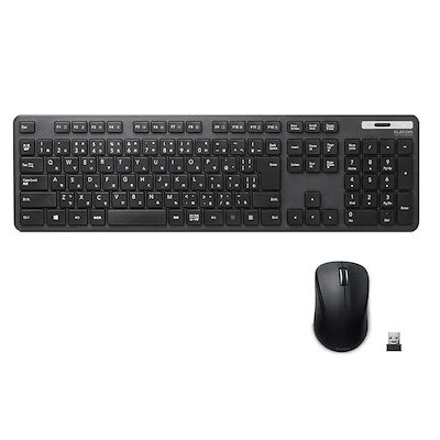 他サイト： エレコム ワイヤレスキーボード マウスセット メンブレン 薄型 フルキーボード ブラック TK-FDM110MBKの商品画像