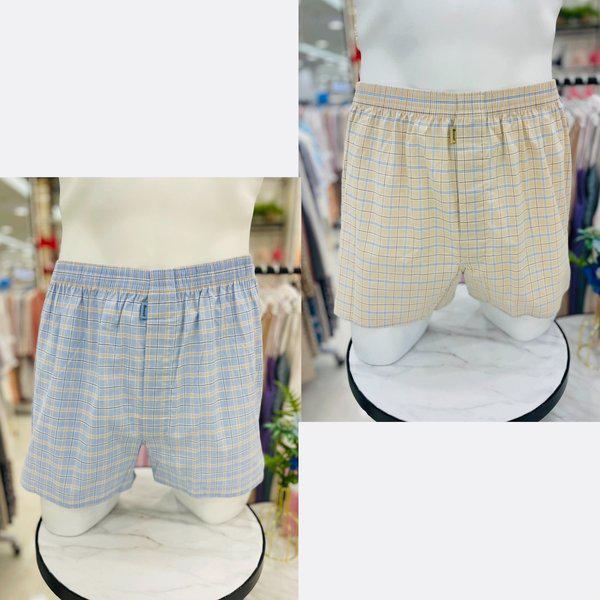 バンブー先染めチェック柄スクエア男性トランクス/TP8996