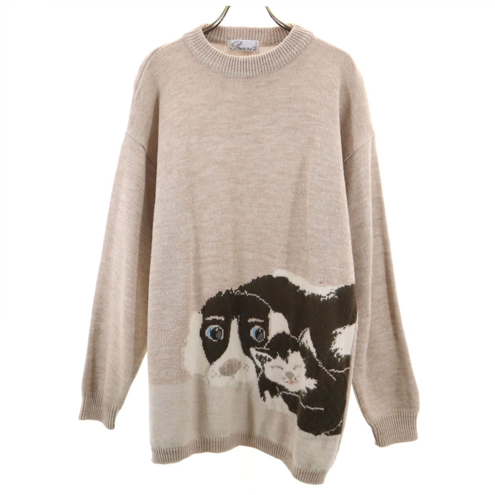 Prixxi 80s 90s イタリア製 オールド 長袖 セーター ベージュ系 ニット レディース 5,308円