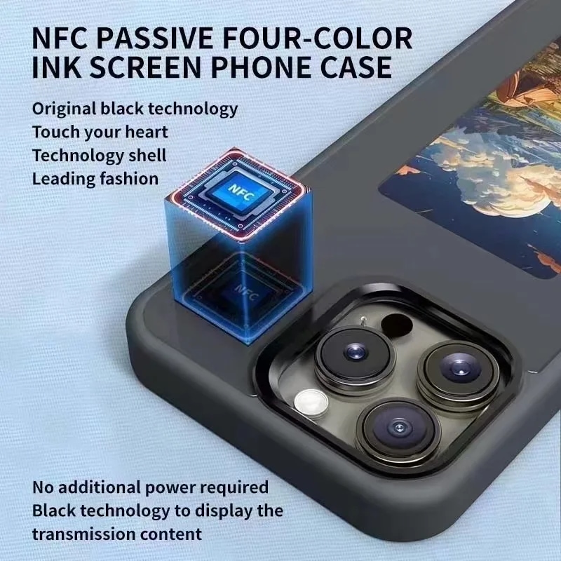 Ytfスマートインクスクリーン携帯電話ケース DIY無制限スクリーンプロジェクション機能 4色 13-15promax 新規