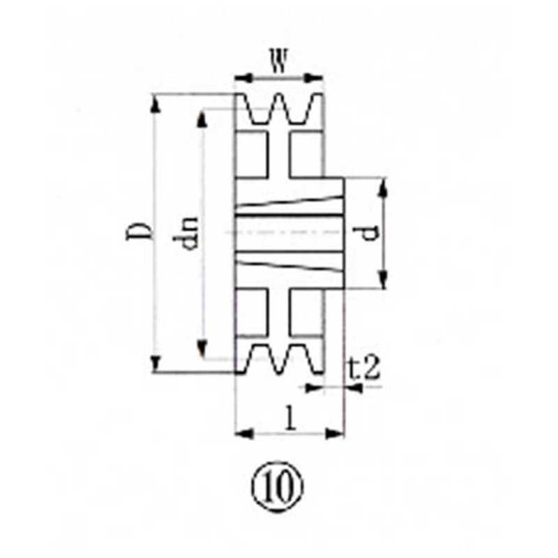 エバオン　ブッシングプーリー SPA 280mm 溝数2　SPA2802