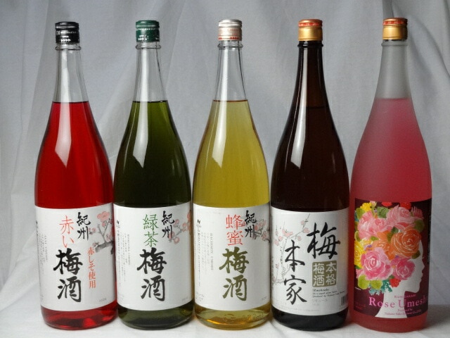 こんな梅酒福袋が欲しかったぁ　飲み比べ5本セット(中野BC 赤い梅酒 緑茶梅酒 蜂蜜梅酒 中埜酒造