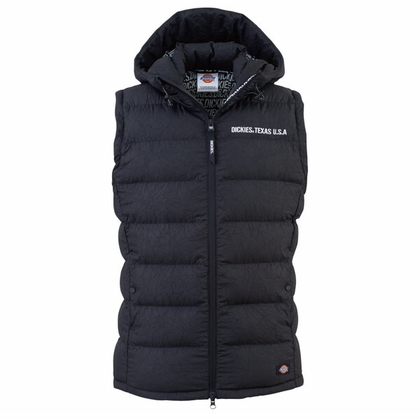 D23009 ブラック M ワッシャーファイバーダウンフーディーベスト