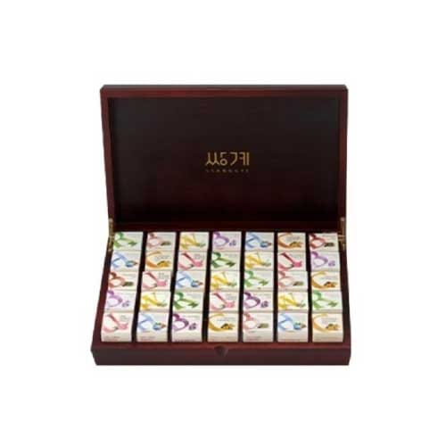 サンゲミョンチャ キューブ ウッド 35個入 ギフトセット 伝統茶 7種 ショッピングバッグ付 1セット