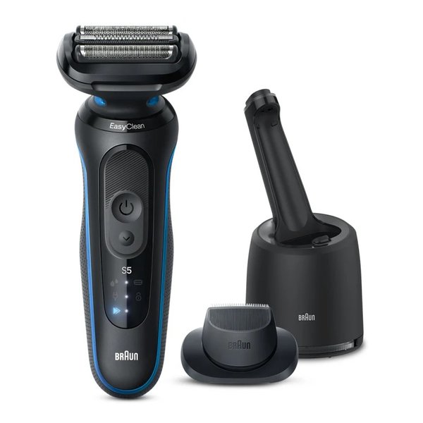 メンズシェーバー 密着シリーズ5 充電式 3枚刃 洗浄機付きモデル ブルー 52-B7200cc