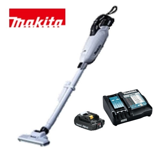 当店だけ！バッテリー充電器も1年保証! マキタ コードレス掃除機 18V カプセル式 白 CL284FDZW + 軽量バッテリー BL1820B + 急速充電器DC18RF 充電式 クリーナー