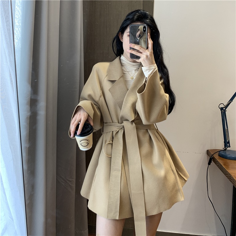 コートアウター アウター ジャケット リボン 新作 秋 冬 長袖 ベージュ ブラウン レディース コート 5271