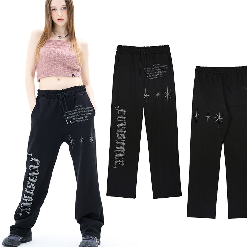 [MZ STAR GLITTER PANTS] (BLACK) _トレーナー / トレーニングパンツ/ジョガーパンツ