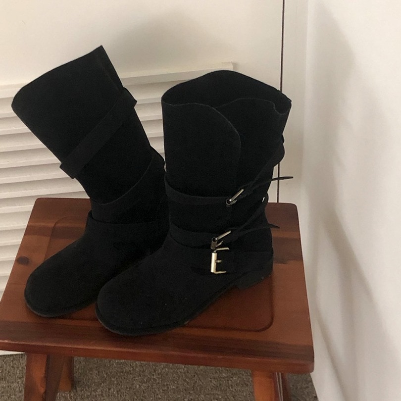 [2-way]ラップバックルスエードブーツ sh1047