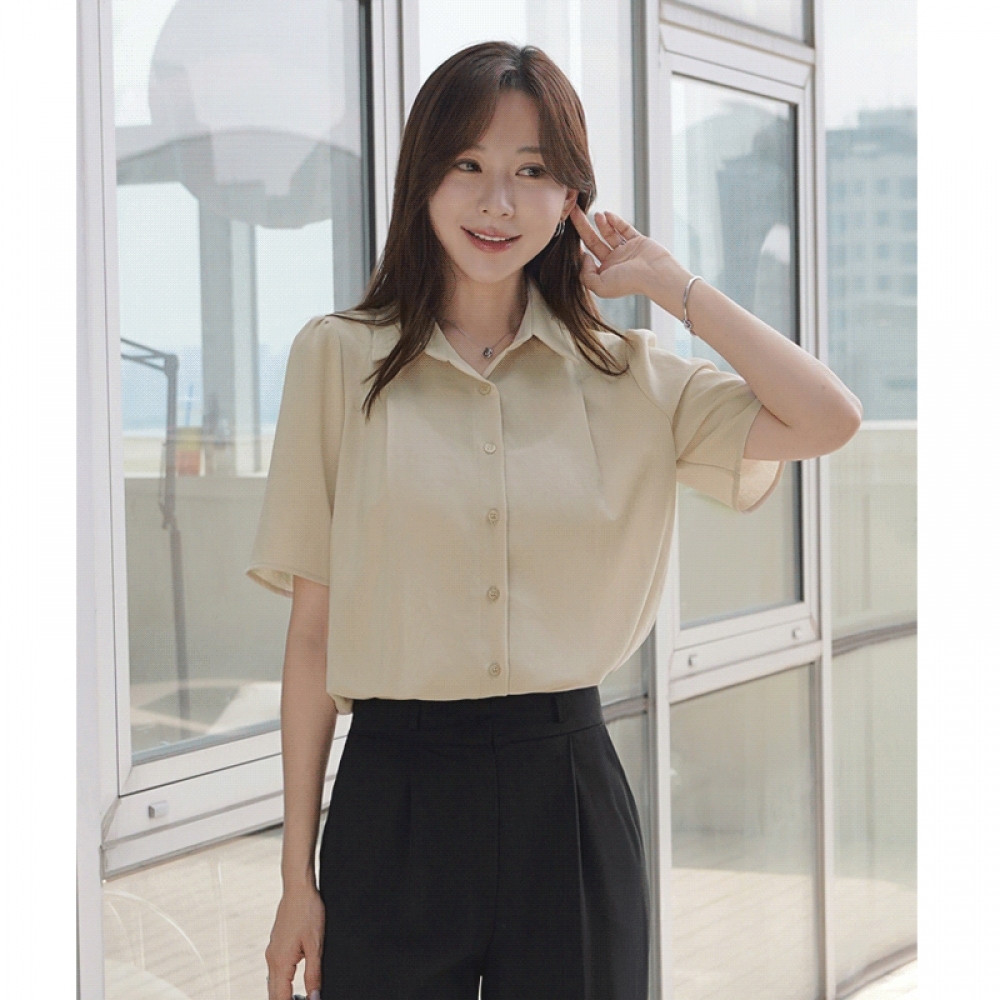 クリック＆ファニー レルピンタック カラーブラウス