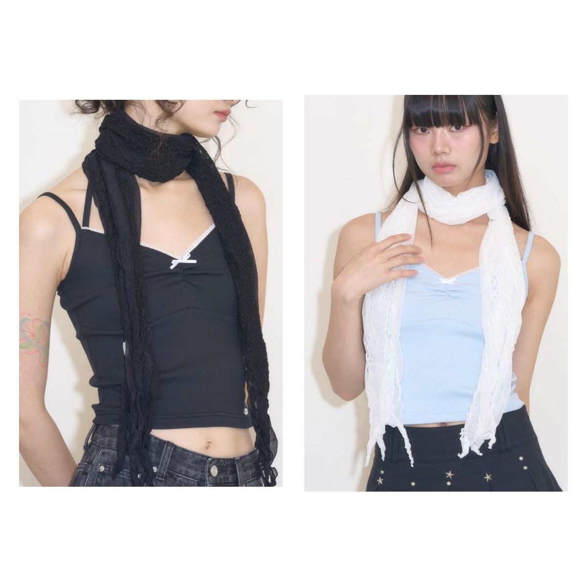 【ILLIGO】 Layered skirt muffler 2色 正規品