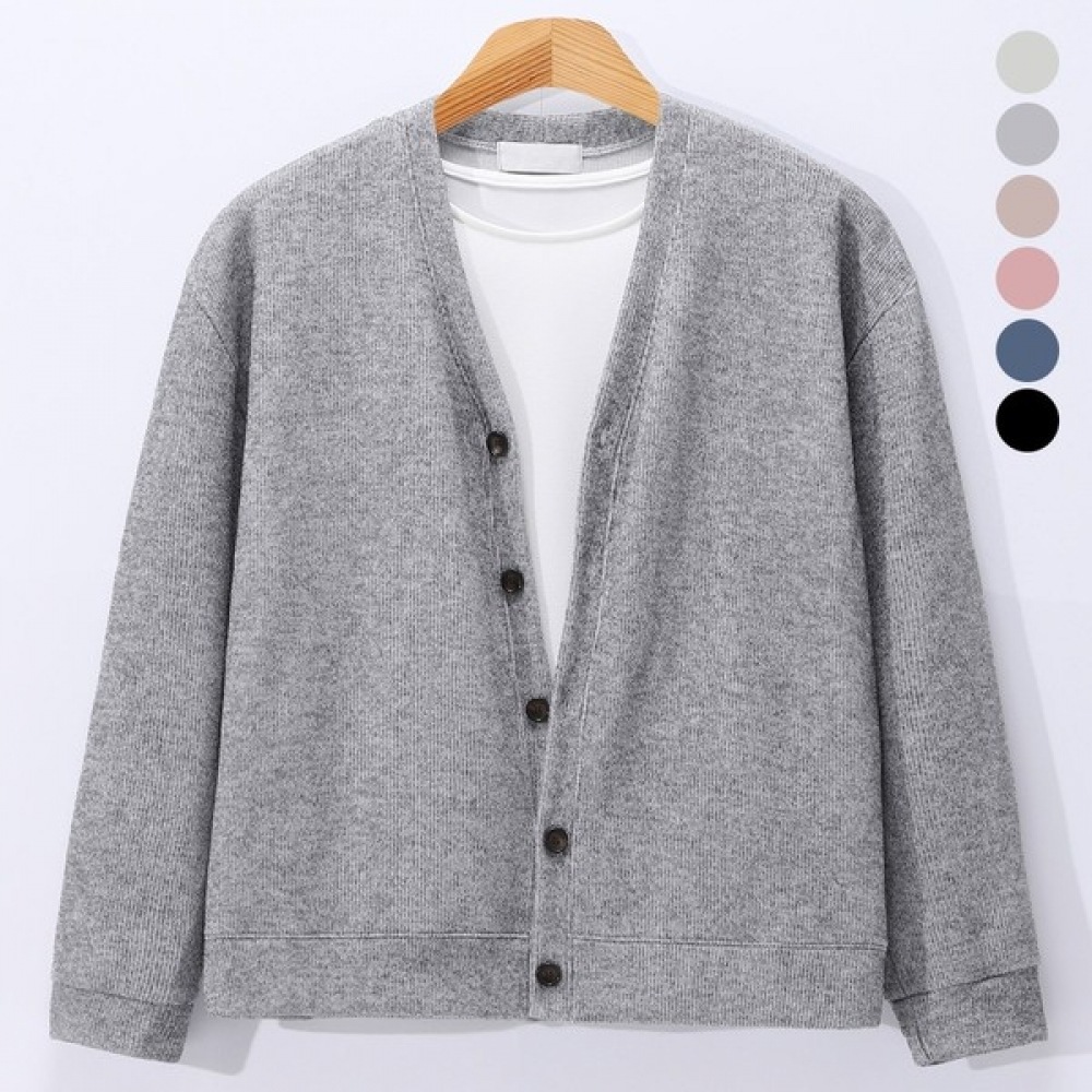 (ジュアンズ) デイリー 5ボタンベーシックプレーンカーディガン EYCD6313