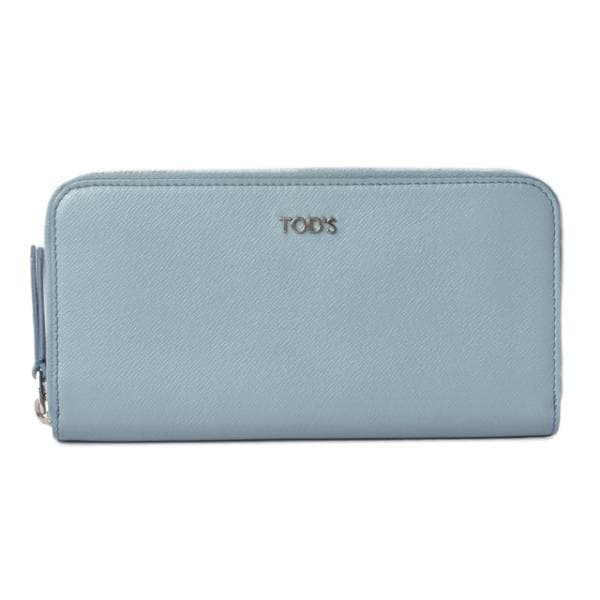 財布 TOD S 長財布 ラウンドファスナー式　レザー ライトブルー