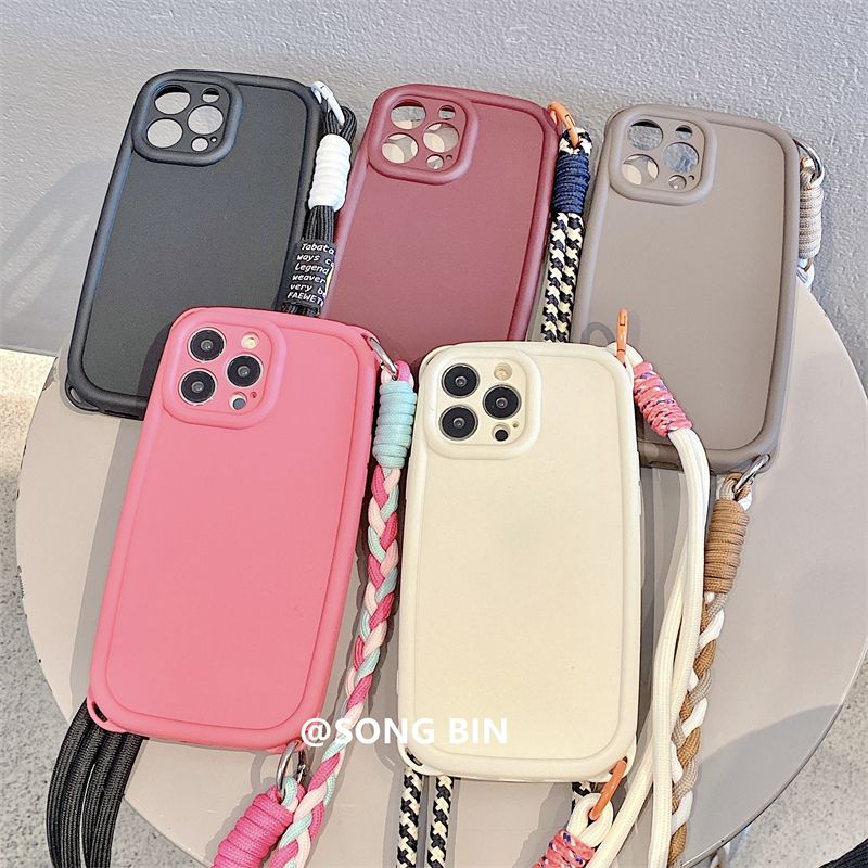 かわいい 韓国ファッション ファッション 11 14携帯ケース 15 ショルダーベルト 長い掛け縄 編む スマホケース