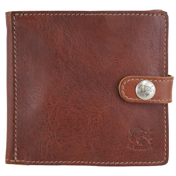 IL BISONTE イルビゾンテ BI FOLD WALLET　二つ折り財布　コンパクト財布　メンズ　レディース　ユニセックス/SBW015 PO0001 BW221N/Seppia