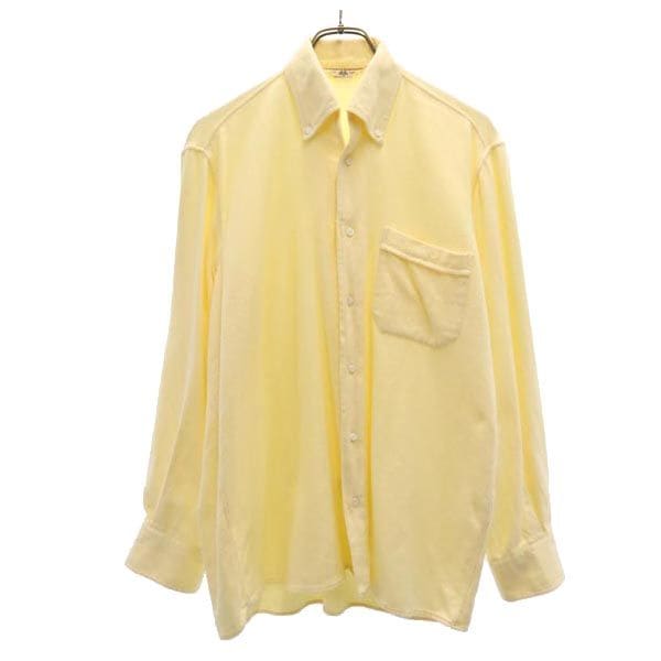 ルチアーノバルベラ イタリア製 長袖 ボタンダウンシャツ M イエロー系 LUCIANO BARBERA メンズ
